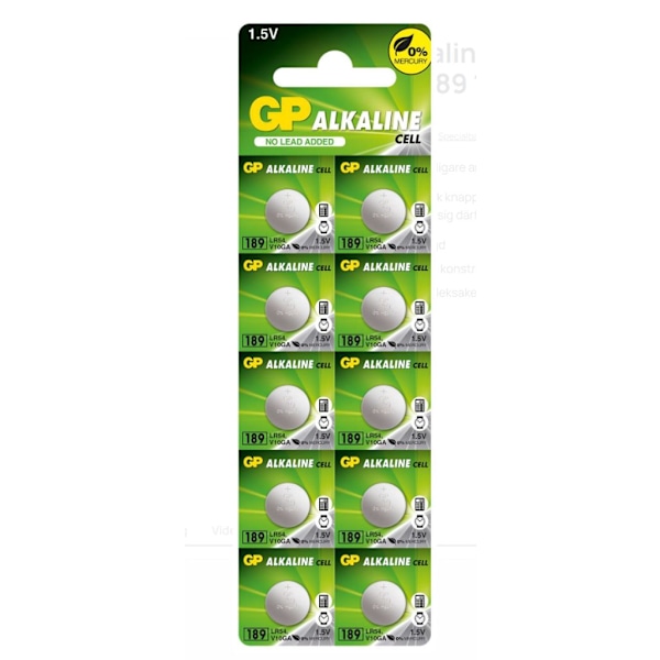 GP Alkaline button cell LR54/189 10-pack