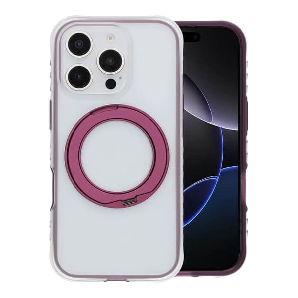 Armor Matte Frosted Magnetic Case with 360° Rotatable Kickstand - iPhone 16 Pro Max Purple