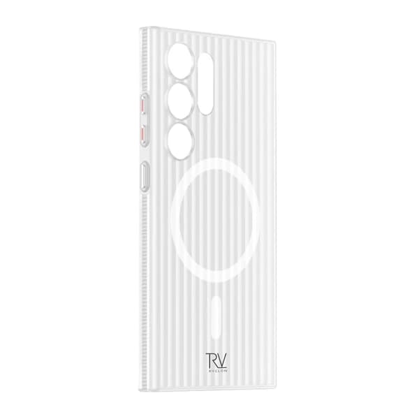 Samsung Galaxy S24 Ultra Mobile Case Corrugated with Magnet Rvelon - White