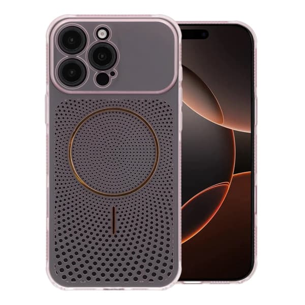 Magnetic Mesh Cooling Phone Case For iPhone 16 Pro Max Pink