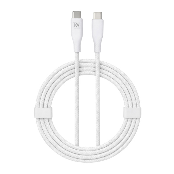 Rvelon USB-C Braided Charging Cable 60W Fast Charging 2m - White