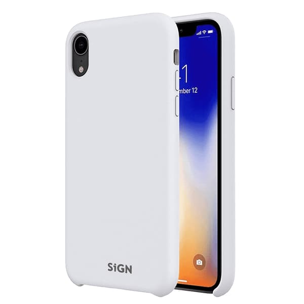 SiGN Liquid Silicone Case för iPhone XS Max - Vit Svart