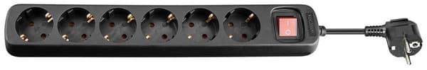 Goobay Power strip with 6xCEE 7/4 sockets, 1.5m cable - Black
