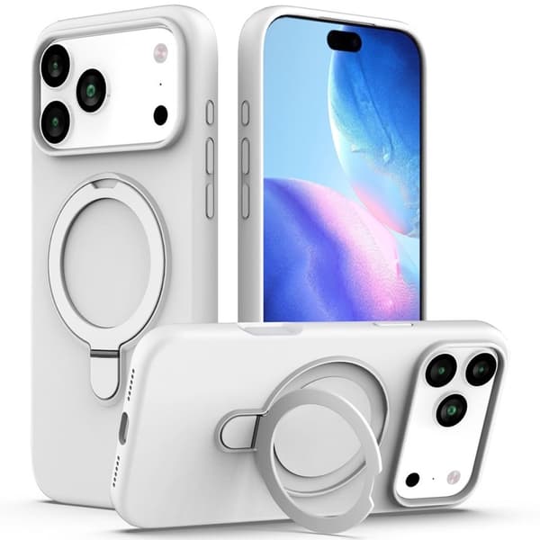 iPhone 18 Pro Max/17 Pro Max MagSafe Case with Ring Holder - White