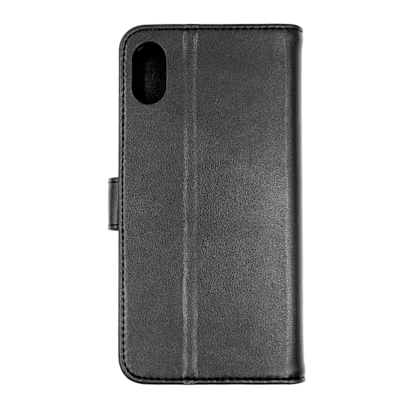 iPhone XS Max Plånboksfodral Läder med Stativ - Svart