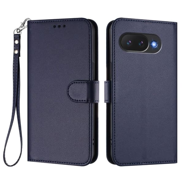 Google Pixel 10a Wallet Cover Card Slots Stand with Wrist Strap - Blue