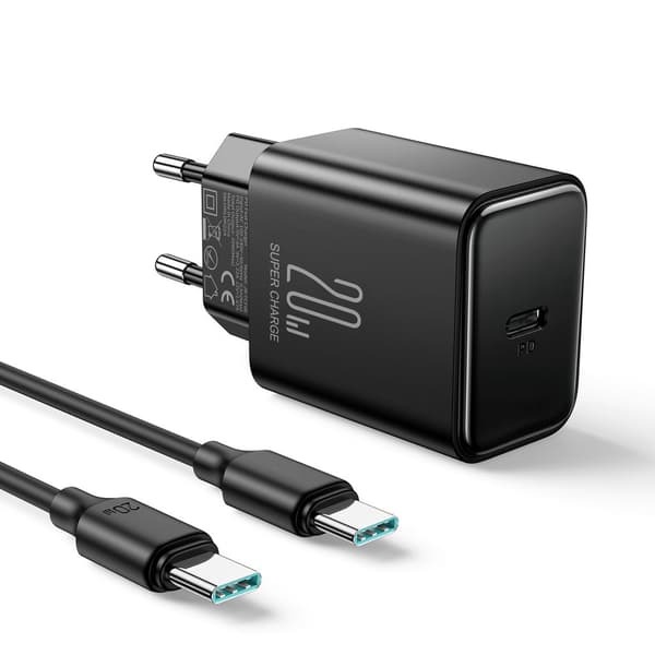 NEXTBATT 20W Fast Charger PD + 60W USB-C cable, 1m - Black