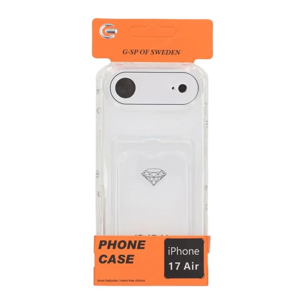 Shockproof Phone Case with Card Holder for iPhone 17 Air - Clear