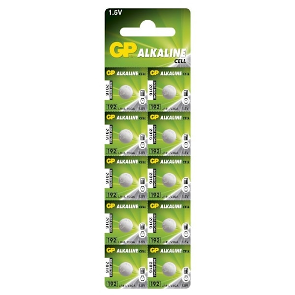 GP 192-C10 LR41 button cell battery - 10 Pack