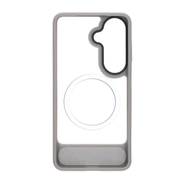 Black Feather Inclined Bracket Magnetic Case - Samsung Galaxy S26 Gray
