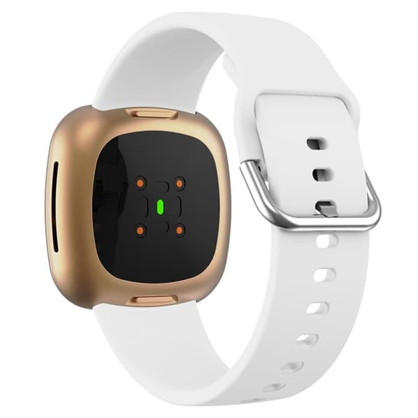 Fitbit Sense 2 / Versa 4 watch strap with a metal buckle - White