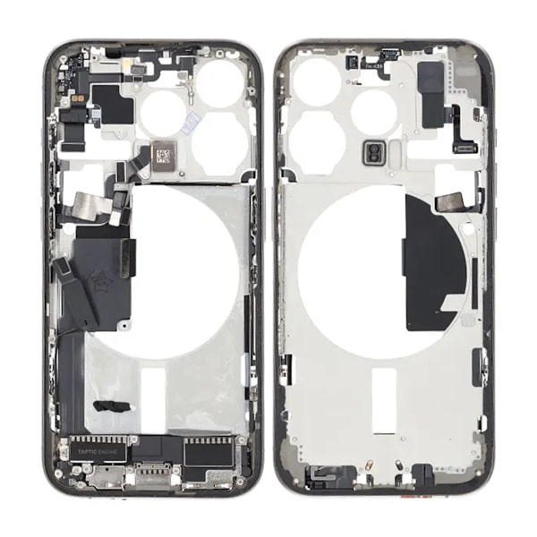 iPhone 15 Pro Back Cover Middle Frame Original Natural Titanium With Small Parts
