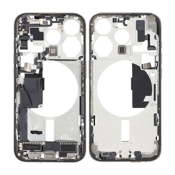 Middle Frame with Small Parts for iPhone 15 Pro - Natural Titanium OEM