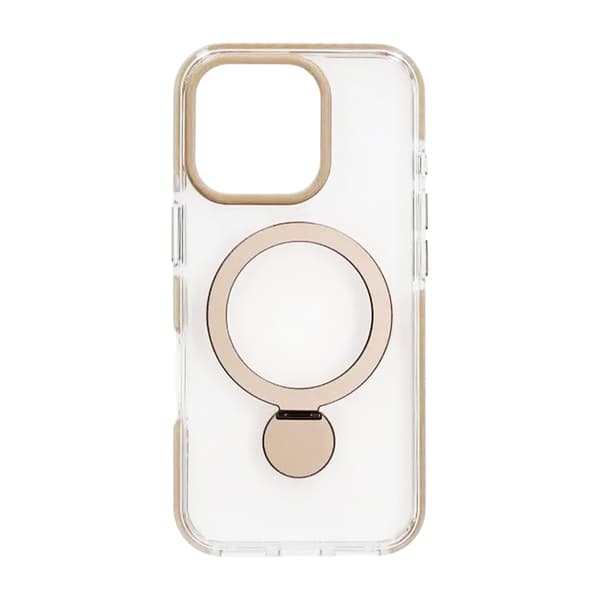 Magsafe Case for iPhone 16 Pro - Transparent purple with ring stand