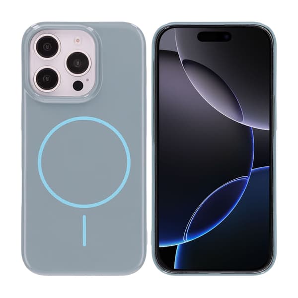 Glossy design Magnetic Case For iPhone 16 Pro Blue