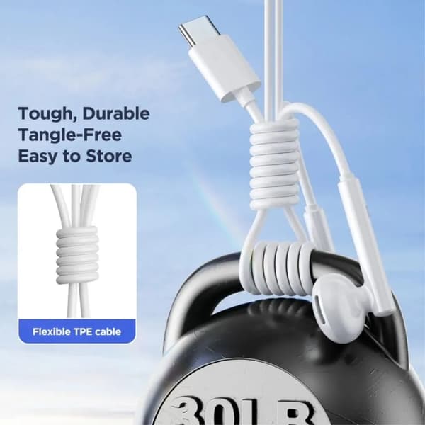 Sign iPhone Hörlurar USB-C Half In-Ear Wired - Vit Svart