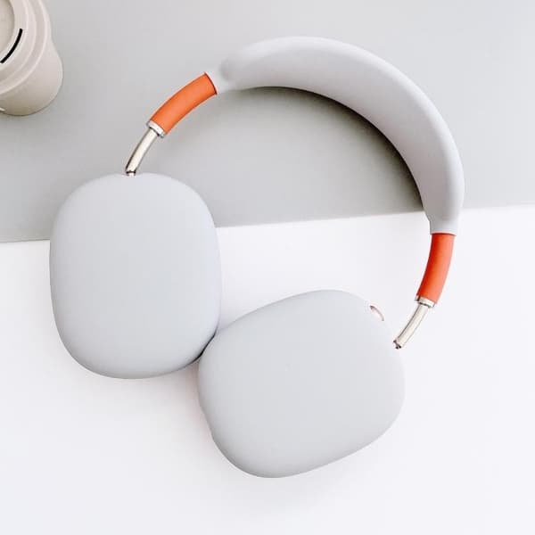3-in-1 Silikonskal för AirPods Max - Vit Svart