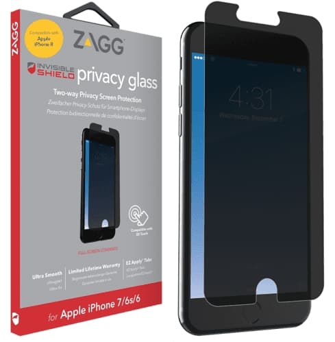 Zagg InvisibleShield Glass Plus Privacy för iPhone 6/6S/7/8/SE 2 Svart