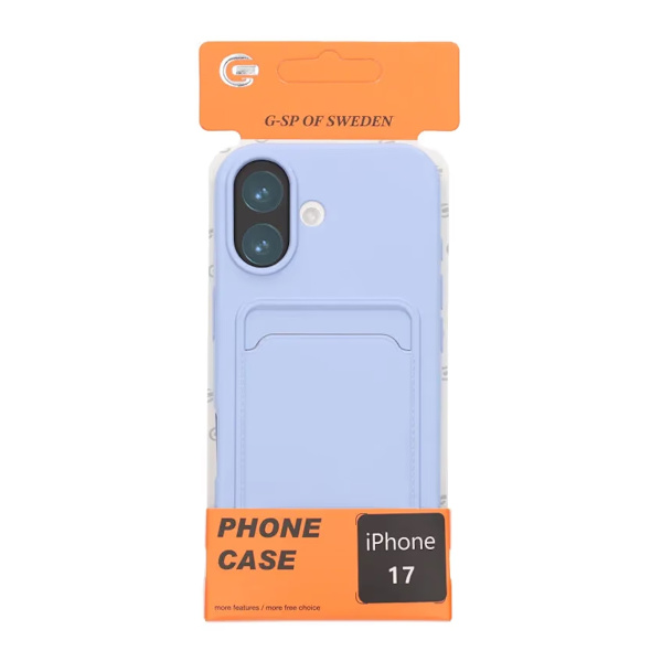 Silicone Mobile Case with Card Holder for iPhone 17 - Purple
