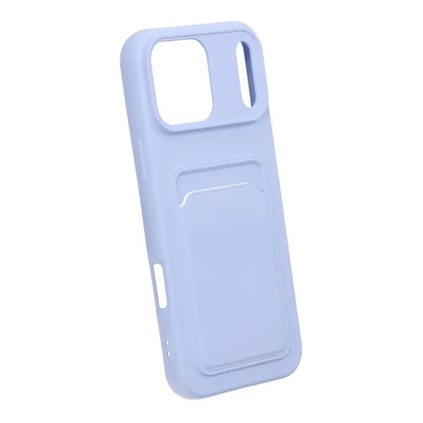 Silicone Mobile Case with Card Holder for iPhone 17 Pro - Purple