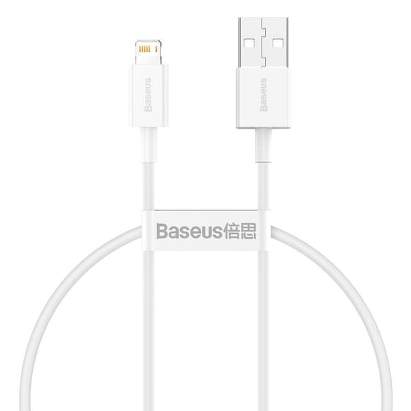 Baseus Superior Fast Charge USB-A to Lightning Cable, 2.4A, 0.25m - White