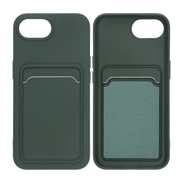 iPhone 16e Silicone Mobile Case with Card Holder - Green