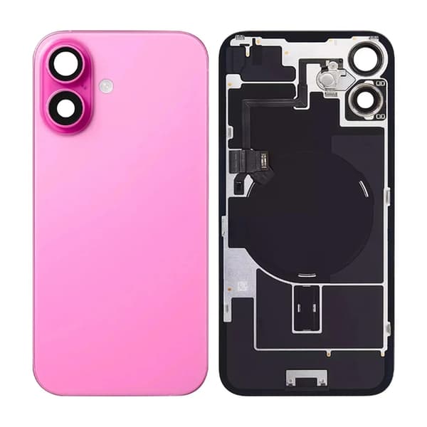 iPhone 16 Plus Back Glass with small parts - Pink