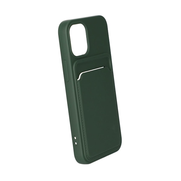 iPhone 13 Mini Silikonskal med Korthållare - Militärgrön