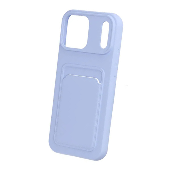 Silicone Case with Card Holder iPhone 17 Pro Max - Purple