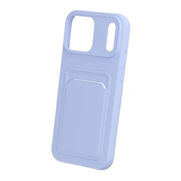 Silicone Mobile Case with Card Holder for iPhone 17 Pro Max - Purple