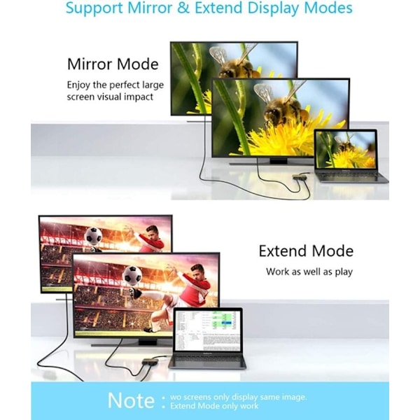 Adapter 4-i-1 USB-C till HDMI VGA 4K, PD - Silver