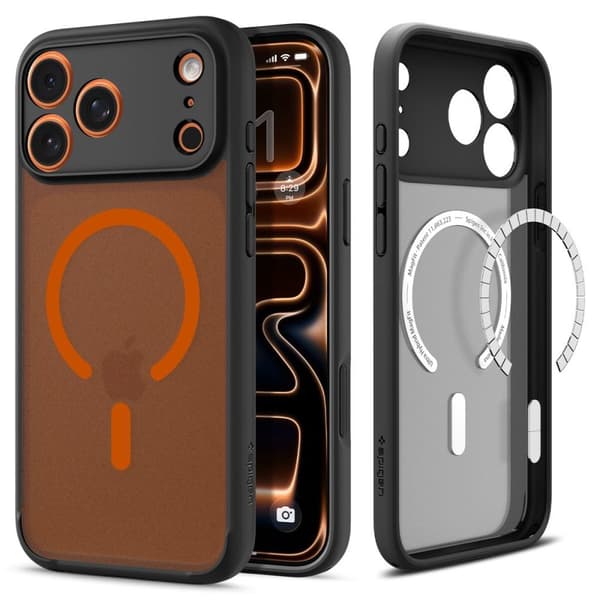 Spigen Ultra Hybrid MagSafe Case for iPhone 17 Pro - Black/Orange