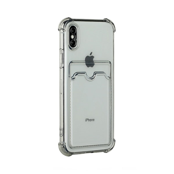 iPhone XS Max Stöttåligt Skal med Korthållare - Grå