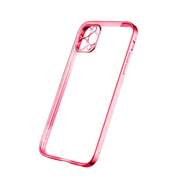 iPhone 12 Pro Max Tunn Transparent Ram Skal Hög kvalité - Röd