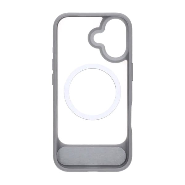Black Feather Inclined Bracket Magnetic Case - iPhone 17 Gray