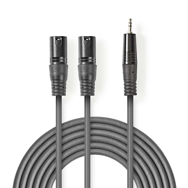 Nedis Balanced audio cable, 1.50m - Dark grey