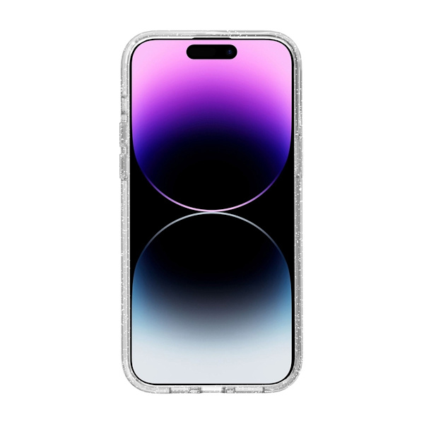 iPhone 14 Pro Max Mobilskal Stöttåligt med Glitter - Transparent