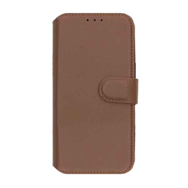 Rvelon Wallet Case Genuine Leather for iPhone 17 Pro - Brown