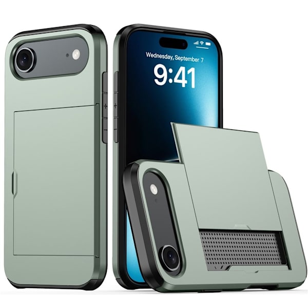 iPhone Air Case with card holder - Green