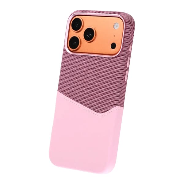 Magnetiskt Mobilskal med Läder Korthållare till iPhone 17 Pro och 18 Pro - Rosa