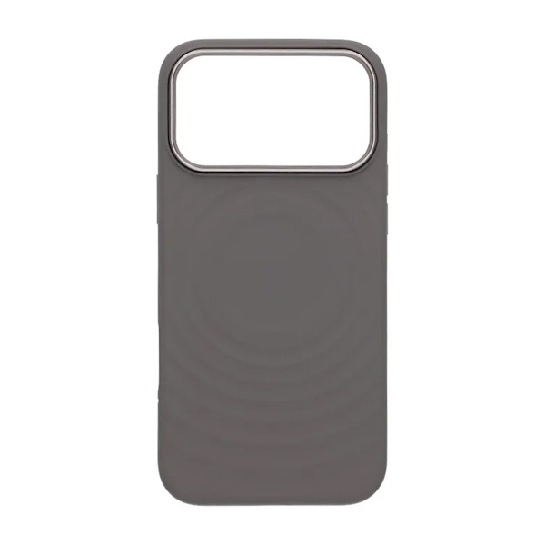 Cream wave liquid silicone Case For iPhone 17 Pro Max Dark Gray