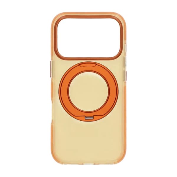 Stöttåligt skal med roterbart stativ för iPhone 17 Pro Max - Orange