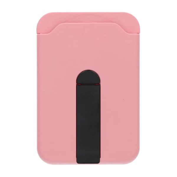 Magnetic Card Holder with Vertical Strip Kickstand Pink