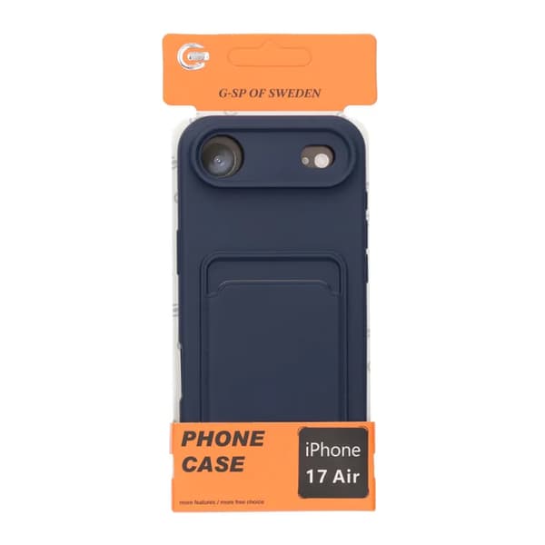 Silicone Mobile Case with Card Holder for iPhone 17 Air - Blue