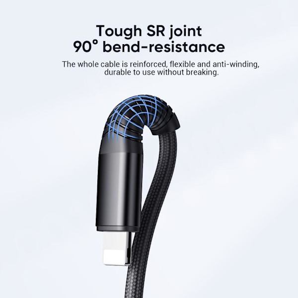SiGN 3-in-1 Kabel Lightning, USB-C, Micro-USB, 3A, 1.2m - Svart