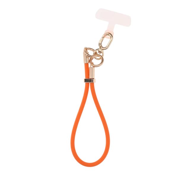 Silicone Short Phone Wrist Lanyard for Phone Case Orange