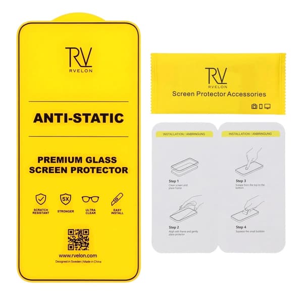 Rvelon Heltäckande Skärmskydd i Härdat Glas för Samsung Galaxy S24 Plus/S25 Plus - Bulk