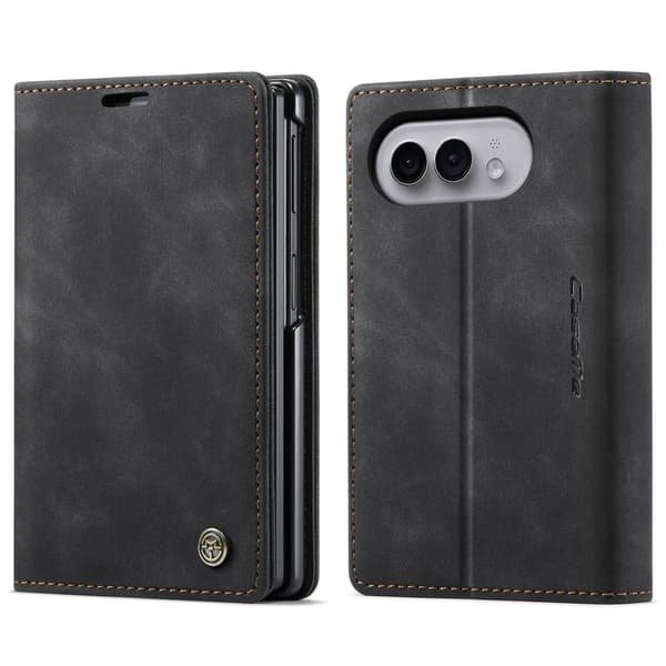CASEME iPhone Duo Wallet Cover in  PU Leather - Black