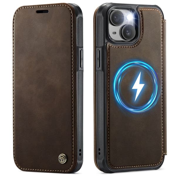 CASEME 053 iPhone 14 Wallet Cover MagSafe RFID blocking - Brown