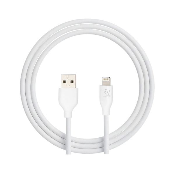 USB A to Llightning MFI Silicone Cable Rvelon - 1m White